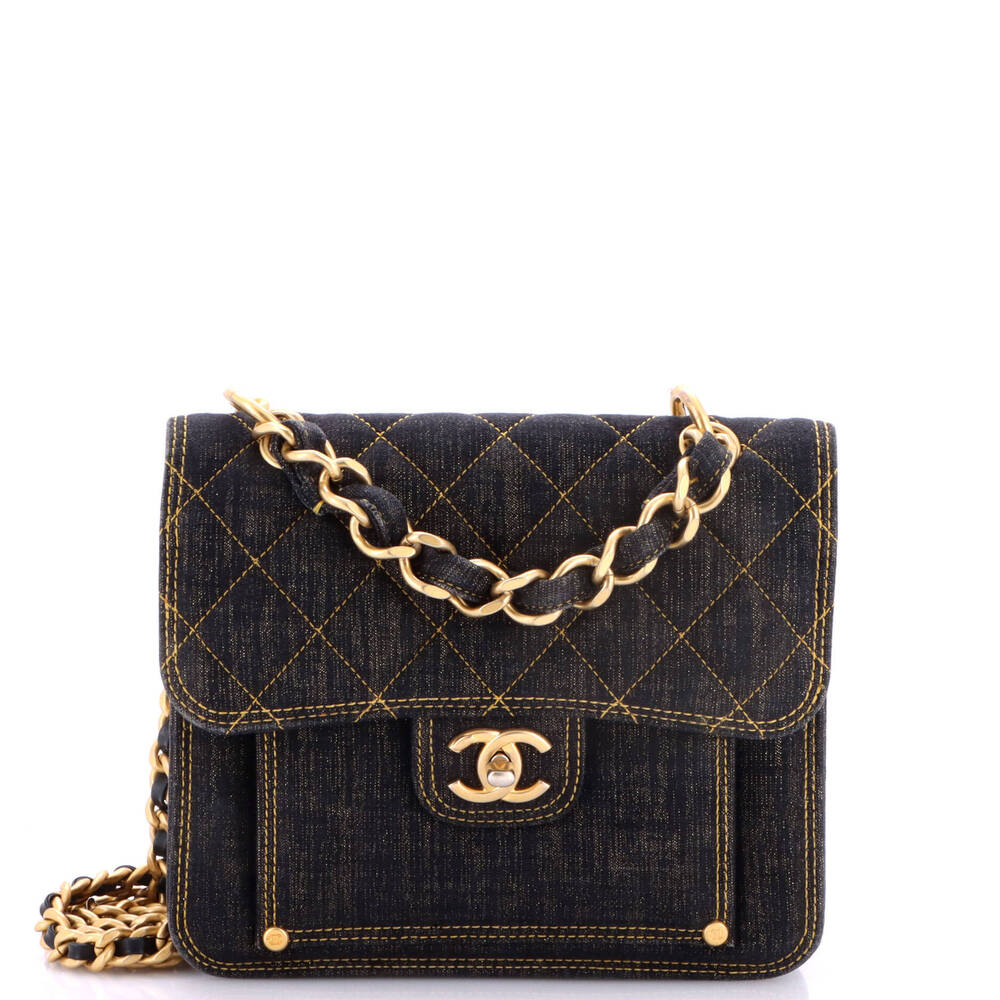 Chanel Medium Double You CC Flap Bag Quilted Denim